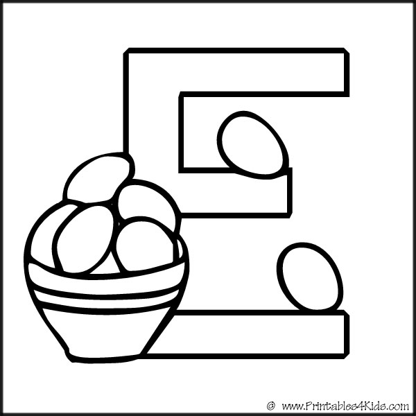 e coloring pages for kids - photo #32